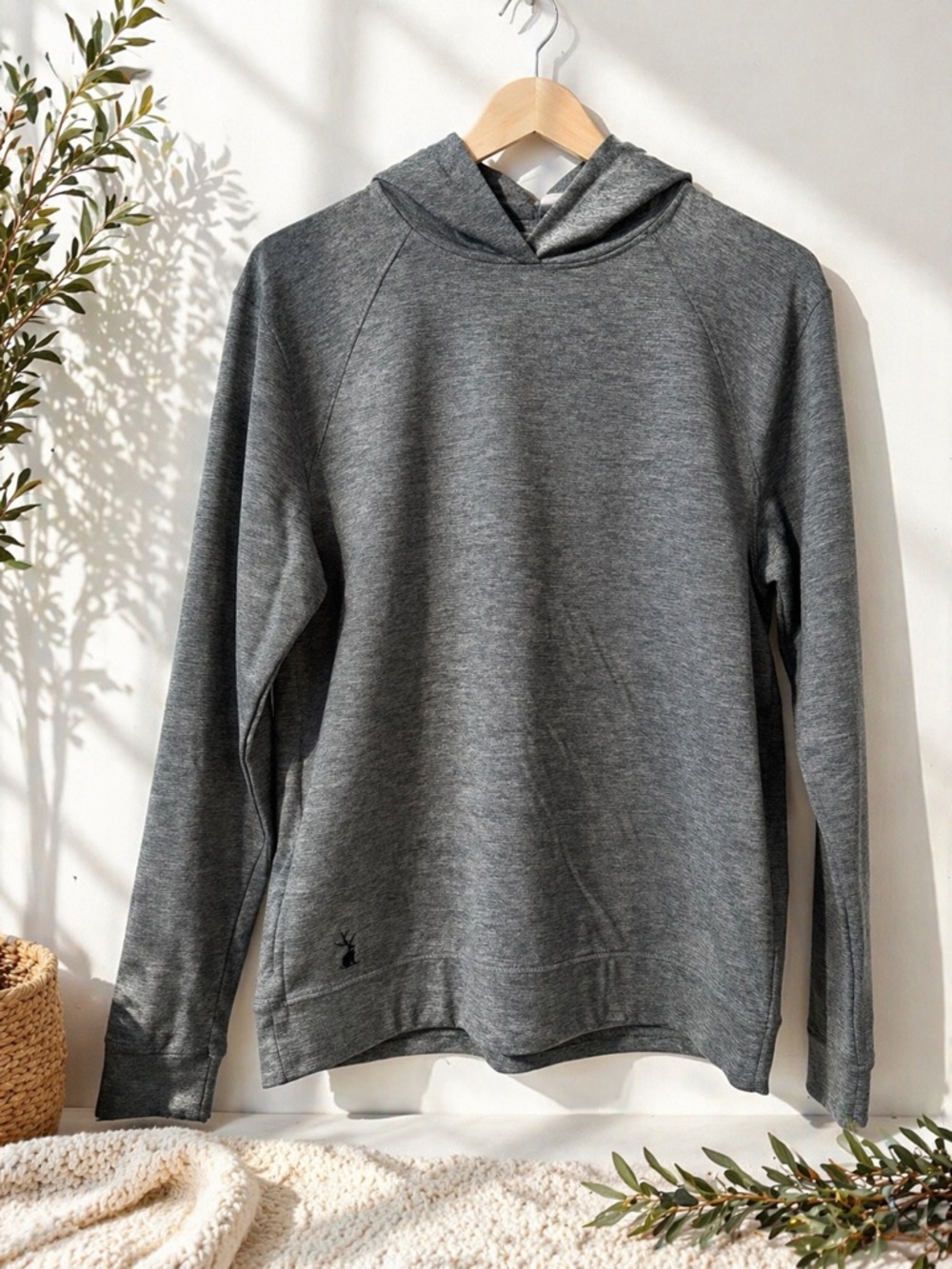 Jack + Sage Heathered Performance Tek Hoodie Gray Size Small Athletic Pullover